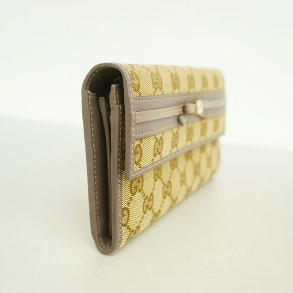 Gucci Long Wallet GG Canvas 256998 Canvas Brown Chien Pan Gold Hardware Women's - Picture 2 of 10